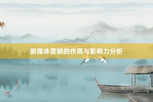 新媒体营销的作用与影响力分析